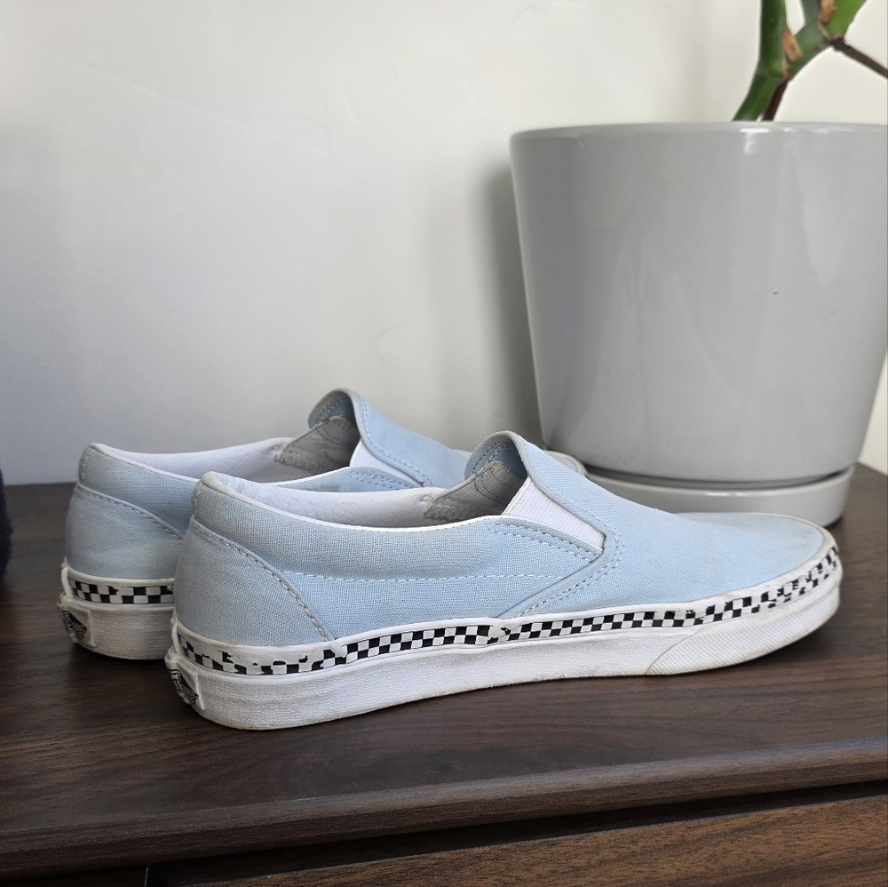 Vans Women's Light Blue Slip-On Sneakers - Picture 3 of 3